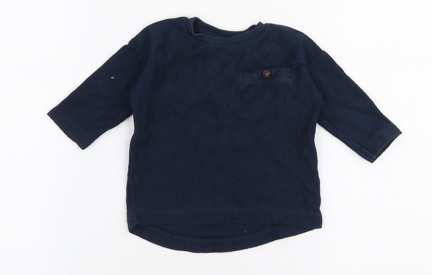 NEXT Boys Blue  100% Cotton Pullover T-Shirt Size 3-6 Months Round Neck Pullover