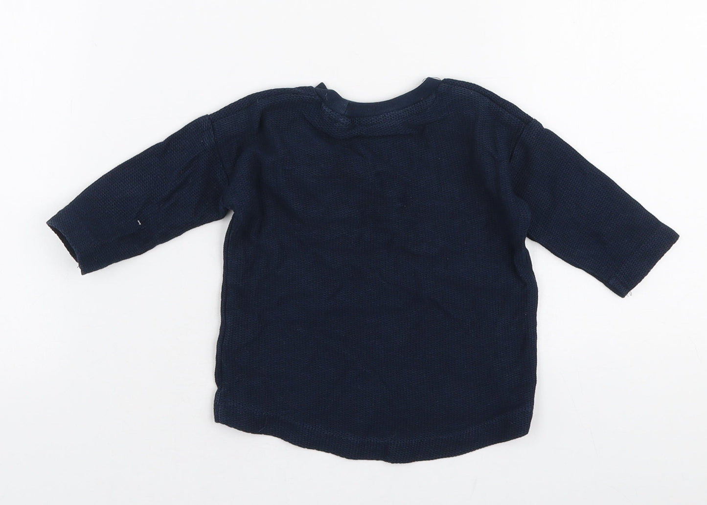 NEXT Boys Blue  100% Cotton Pullover T-Shirt Size 3-6 Months Round Neck Pullover