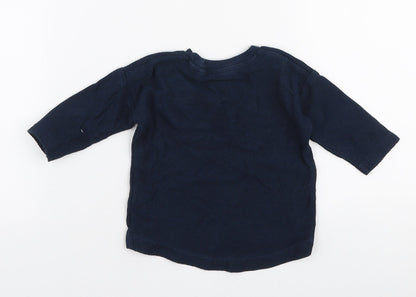 NEXT Boys Blue  100% Cotton Pullover T-Shirt Size 3-6 Months Round Neck Pullover