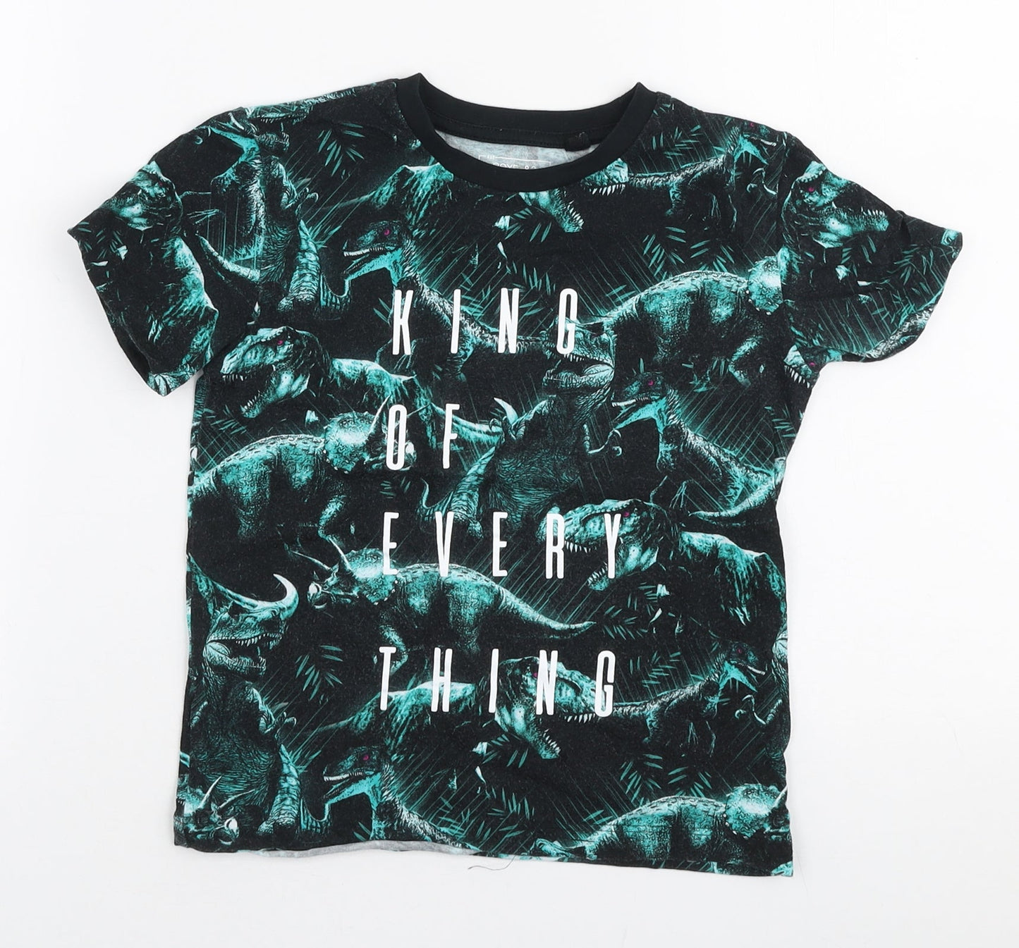 NEXT Boys Green  100% Cotton Jersey T-Shirt Size 4 Years Round Neck Pullover - King of everything