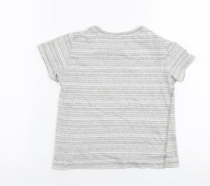 NEXT Boys Grey  100% Cotton Jersey T-Shirt Size 5 Years Round Neck Pullover - Squadron