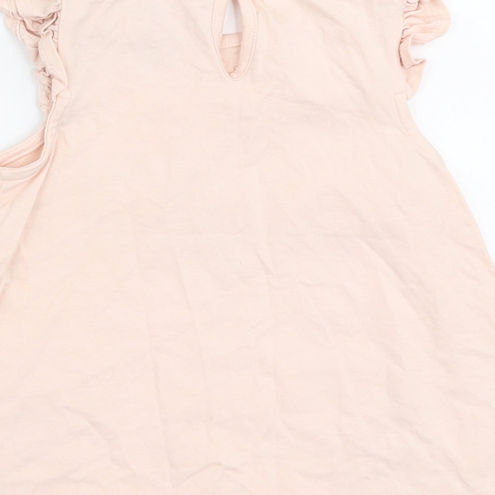 Savannah Girls Pink  Cotton Jersey T-Shirt Size 2 Years Round Neck Pullover - Mice