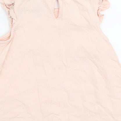 Savannah Girls Pink  Cotton Jersey T-Shirt Size 2 Years Round Neck Pullover - Mice