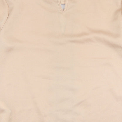 Primark Womens Beige  Polyester Basic Blouse Size 6 High Neck
