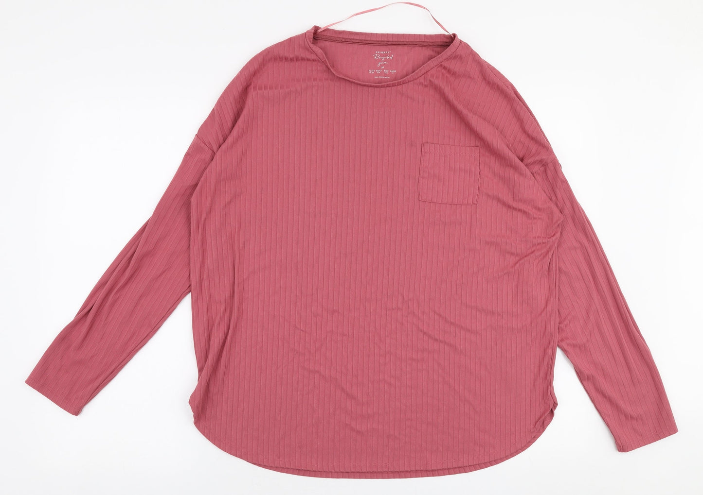 Primark Womens Pink Round Neck  Polyester Pullover Jumper Size M