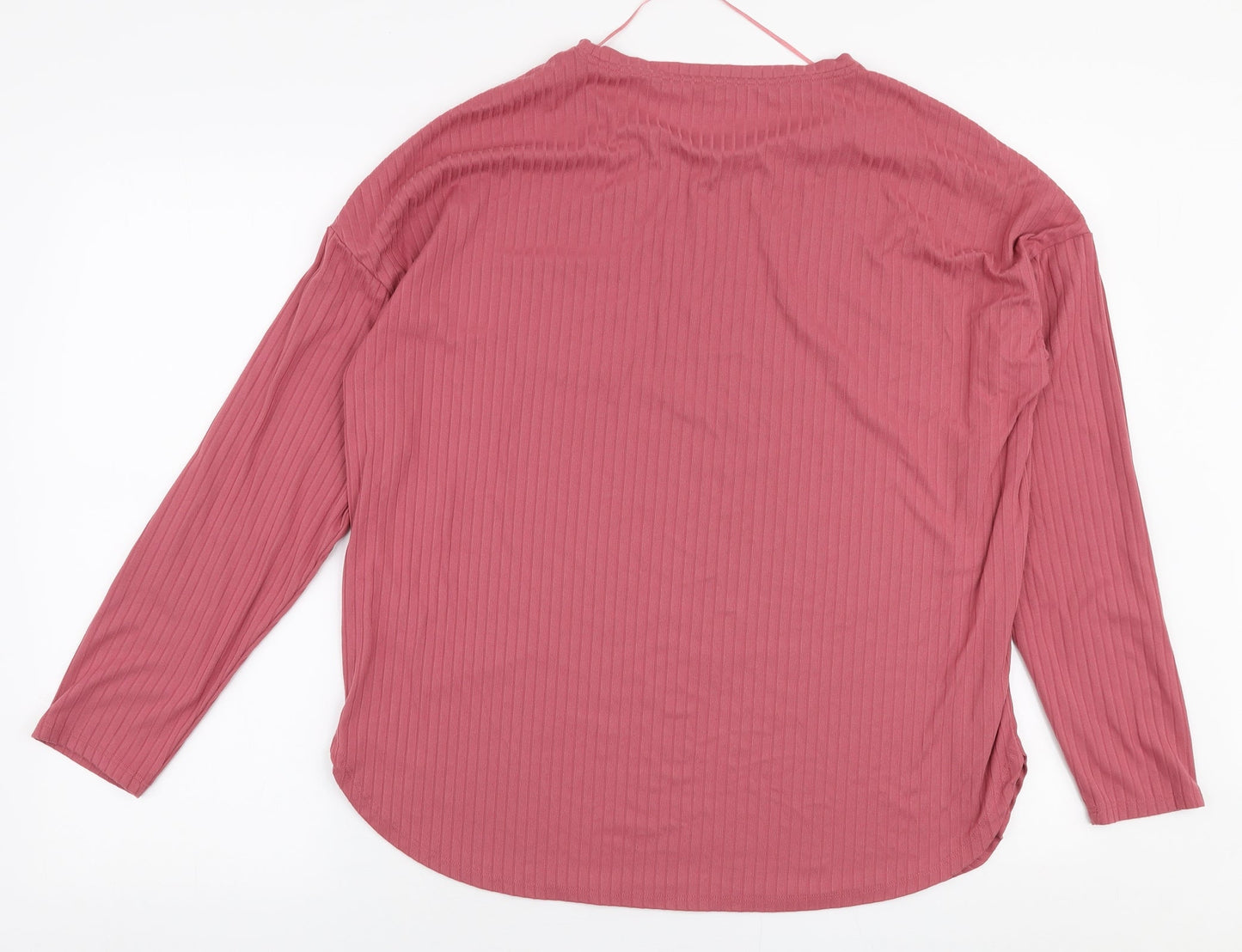 Primark Womens Pink Round Neck  Polyester Pullover Jumper Size M