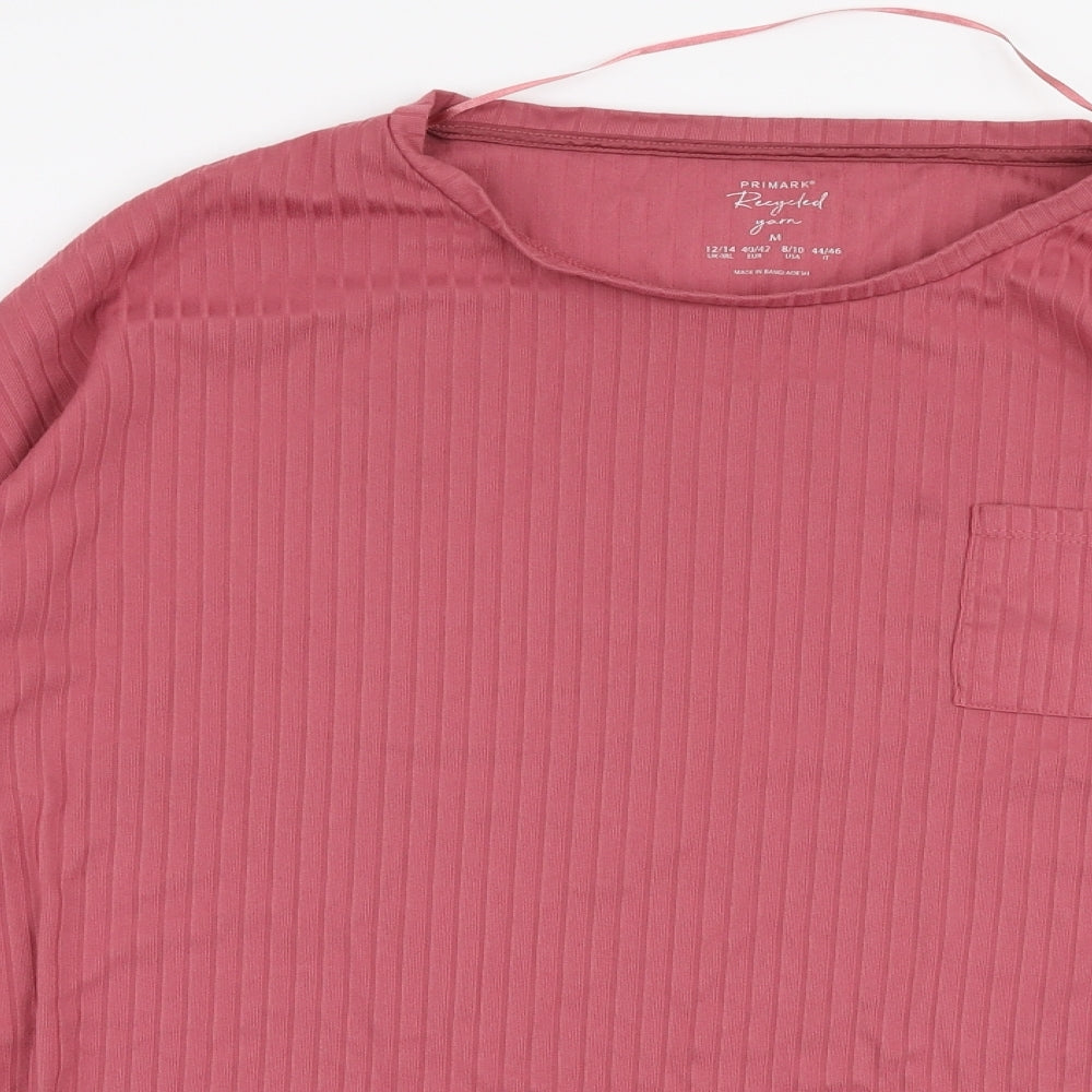 Primark Womens Pink Round Neck  Polyester Pullover Jumper Size M