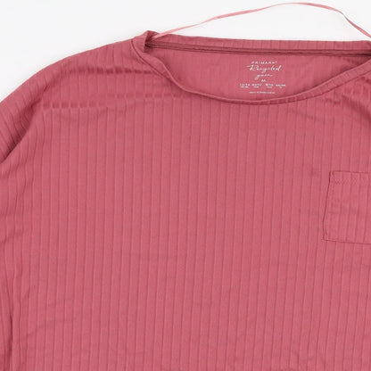 Primark Womens Pink Round Neck  Polyester Pullover Jumper Size M