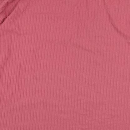 Primark Womens Pink Round Neck  Polyester Pullover Jumper Size M