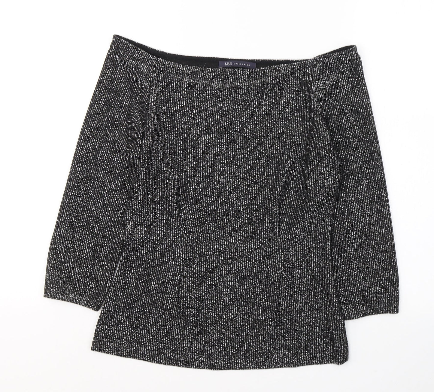 Womens UK Size 8 Marks and Spencer Black Jersey Blouse
