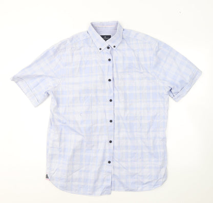 Mens UK Size L Blue Harbour Blue  Button-Up Short Sleeve Casual Shirt