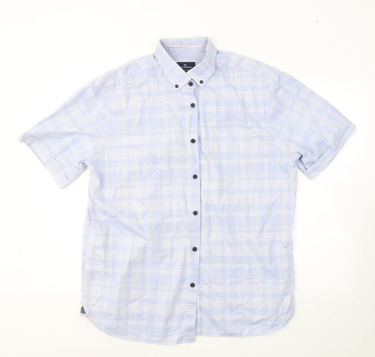 Mens UK Size L Blue Harbour Blue  Button-Up Short Sleeve Casual Shirt