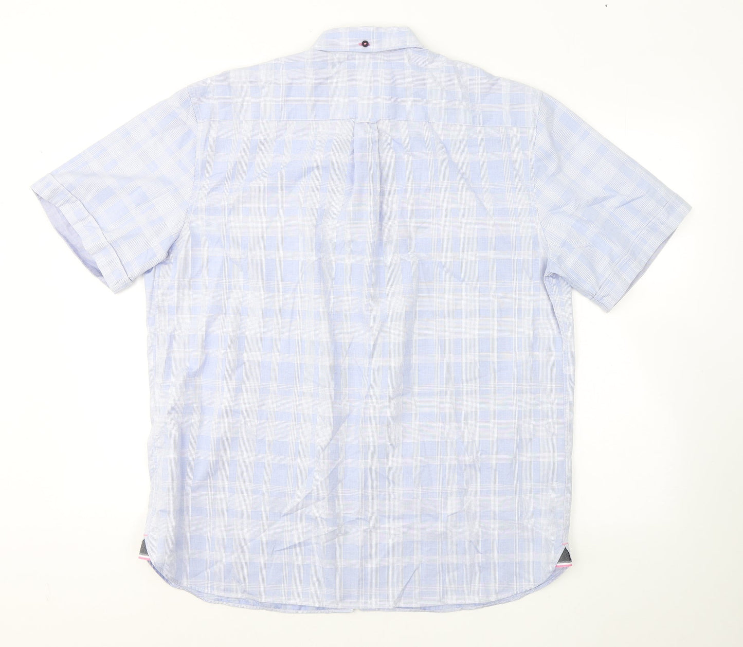 Mens UK Size L Blue Harbour Blue  Button-Up Short Sleeve Casual Shirt