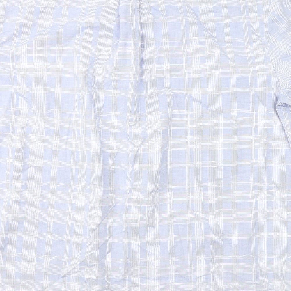 Mens UK Size L Blue Harbour Blue  Button-Up Short Sleeve Casual Shirt
