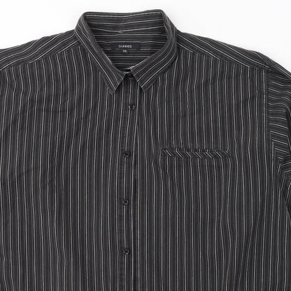 Mens UK Size 2XL Dunnes Stores Black  Button-Up Long Sleeve Casual Shirt