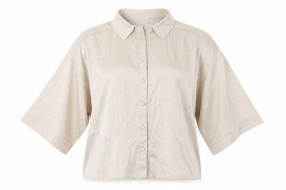 Womens UK Size 12 River Island Beige Basic Button-Up