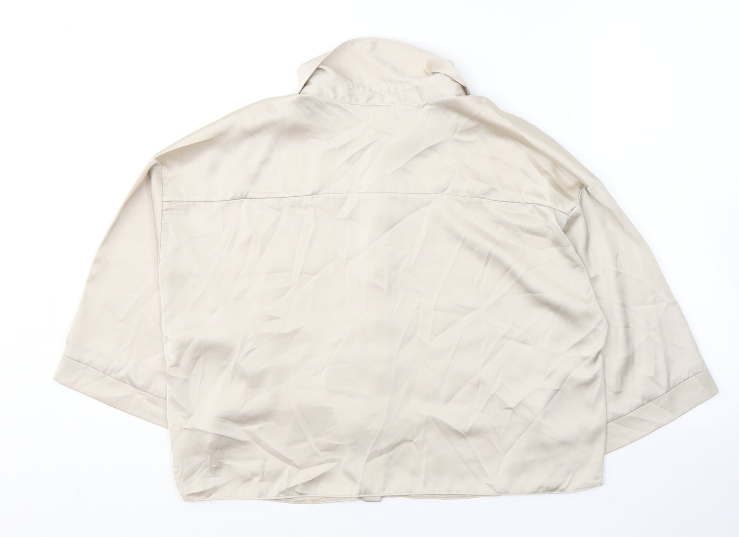 Womens UK Size 12 River Island Beige Basic Button-Up