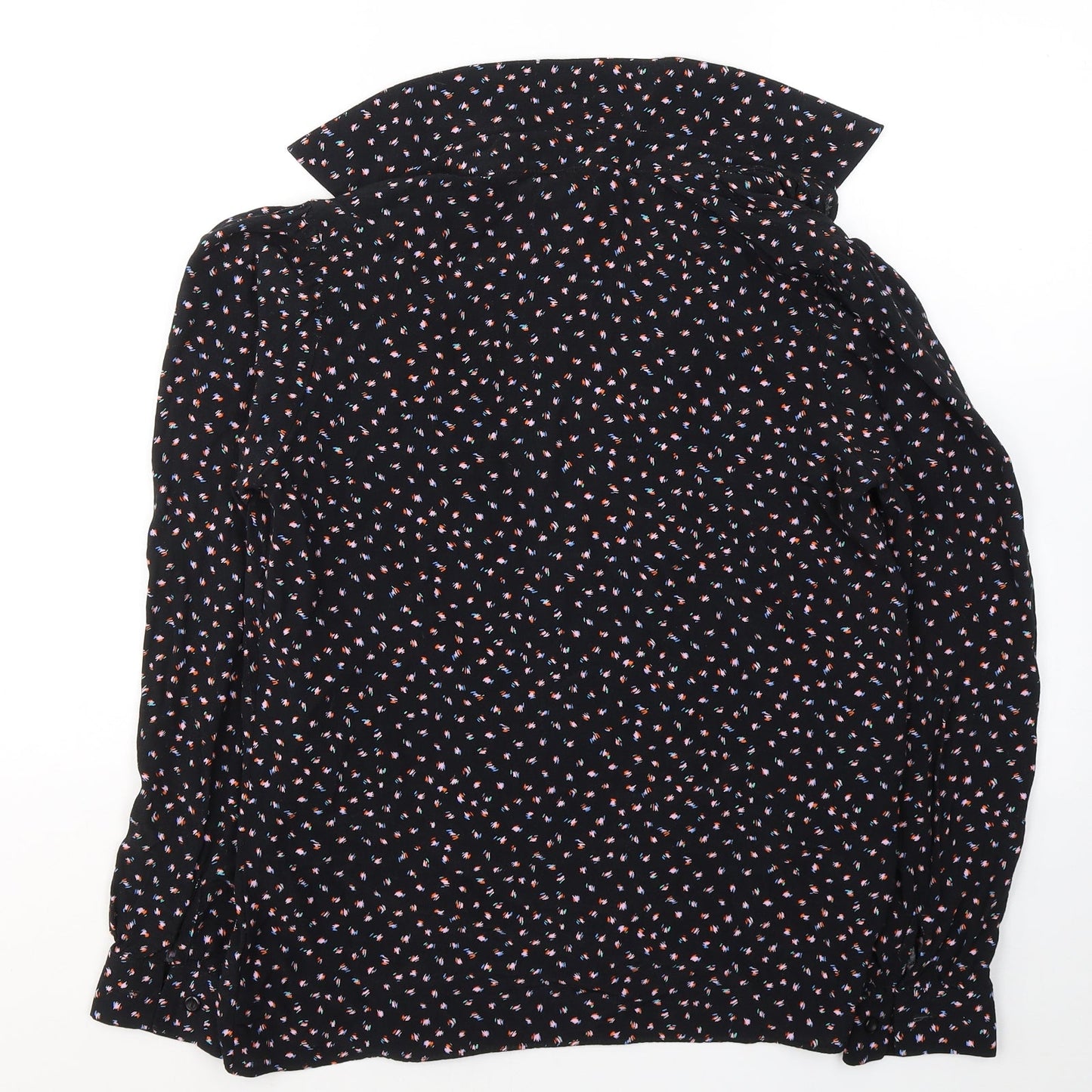 Womens UK Size 6 NEXT Black Jersey Button-Up