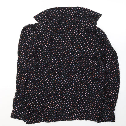 Womens UK Size 6 NEXT Black Jersey Button-Up
