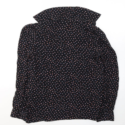 Womens UK Size 6 NEXT Black Jersey Button-Up