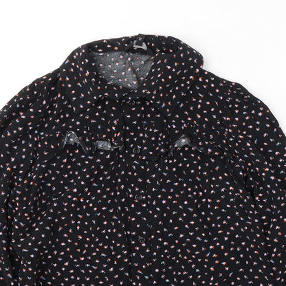 Womens UK Size 6 NEXT Black Jersey Button-Up