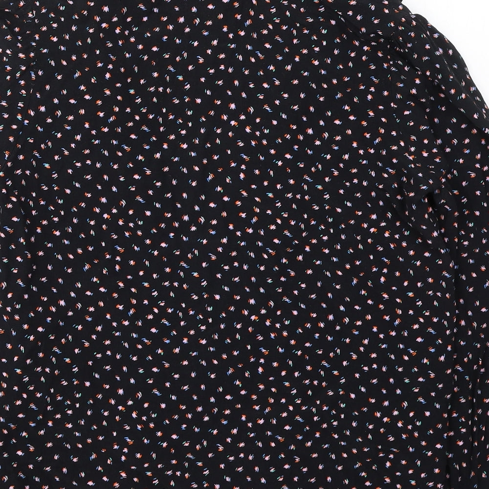 Womens UK Size 6 NEXT Black Jersey Button-Up