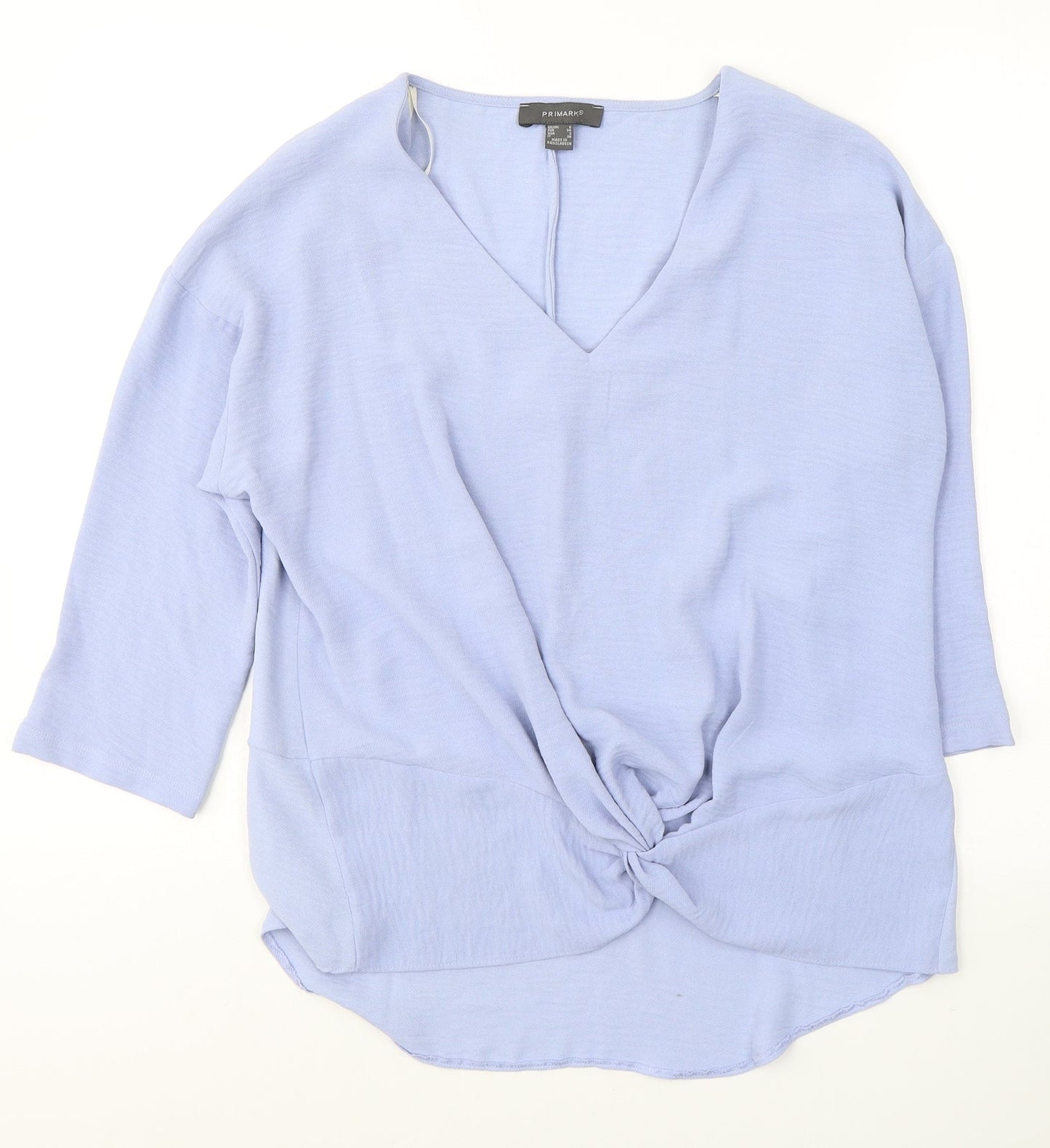 Primark Womens Blue  Polyester Tunic Blouse Size 8 Round Neck