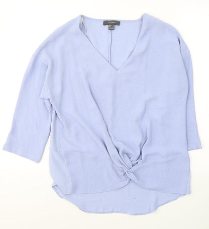 Primark Womens Blue  Polyester Tunic Blouse Size 8 Round Neck