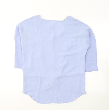 Primark Womens Blue  Polyester Tunic Blouse Size 8 Round Neck