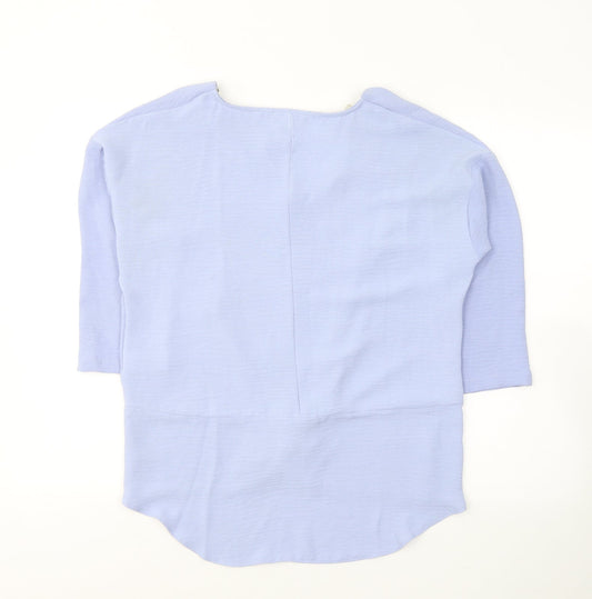 Primark Womens Blue  Polyester Tunic Blouse Size 8 Round Neck