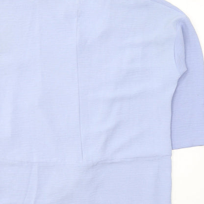 Primark Womens Blue  Polyester Tunic Blouse Size 8 Round Neck