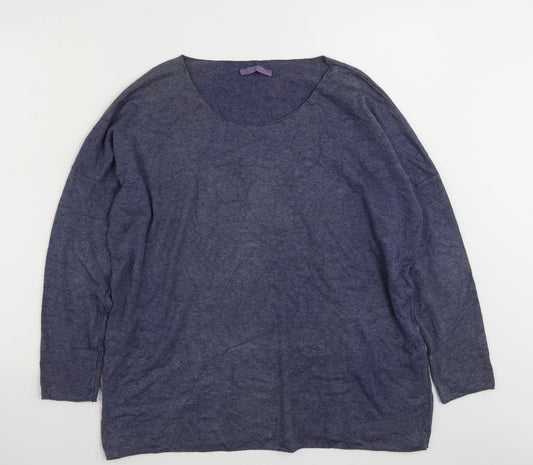 LV CLOTHING  Womens Blue Scoop Neck  Viscose Pullover Jumper Size L