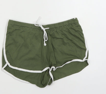 Primark Womens Green  100% Cotton Sweat Shorts Size 6  Regular Drawstring - Size 6/8