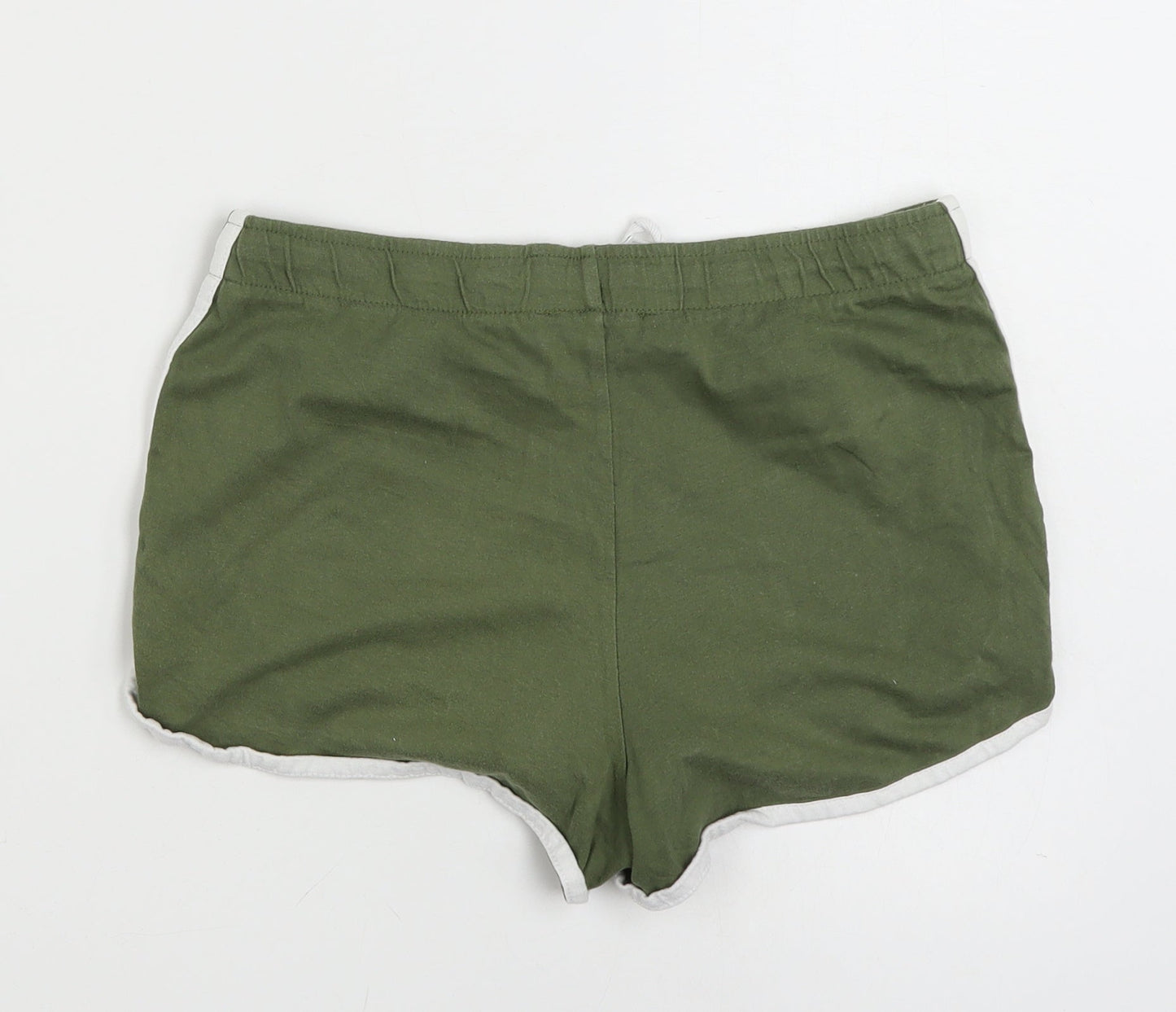 Primark Womens Green  100% Cotton Sweat Shorts Size 6  Regular Drawstring - Size 6/8