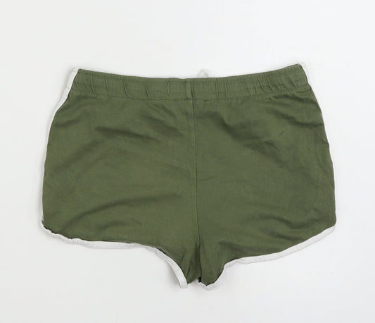 Primark Womens Green  100% Cotton Sweat Shorts Size 6  Regular Drawstring - Size 6/8