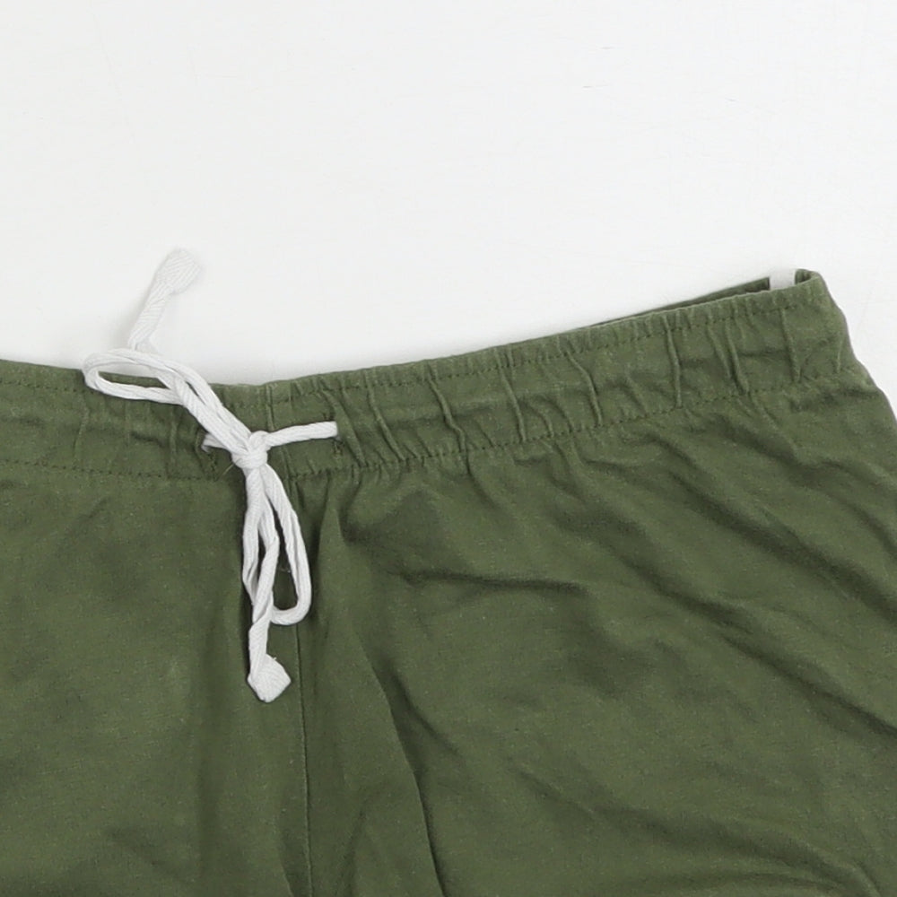Primark Womens Green  100% Cotton Sweat Shorts Size 6  Regular Drawstring - Size 6/8