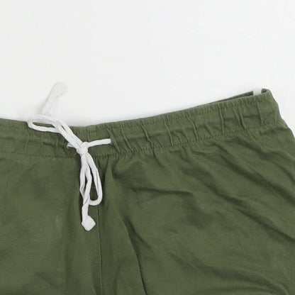 Primark Womens Green  100% Cotton Sweat Shorts Size 6  Regular Drawstring - Size 6/8