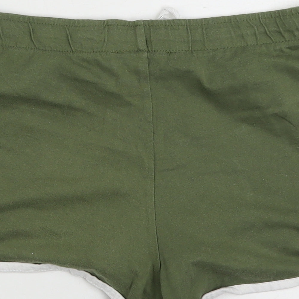 Primark Womens Green  100% Cotton Sweat Shorts Size 6  Regular Drawstring - Size 6/8