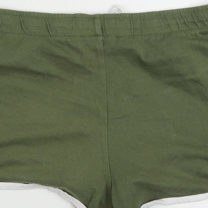Primark Womens Green  100% Cotton Sweat Shorts Size 6  Regular Drawstring - Size 6/8