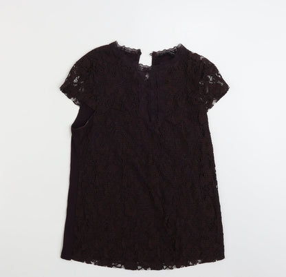 Womens UK Size 12 Dorothy Perkins Purple Basic T-Shirt