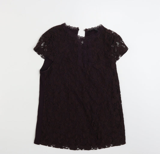 Womens UK Size 12 Dorothy Perkins Purple Basic T-Shirt