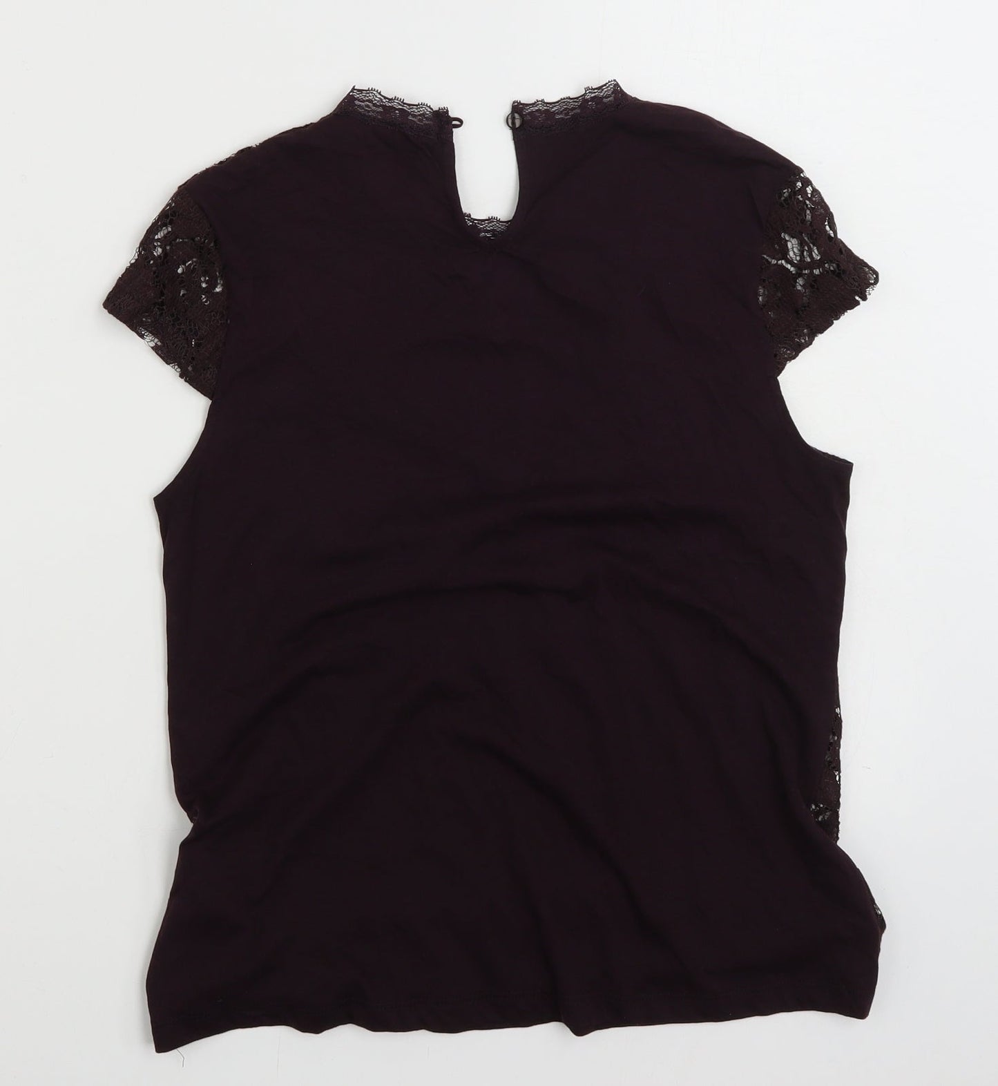 Womens UK Size 12 Dorothy Perkins Purple Basic T-Shirt