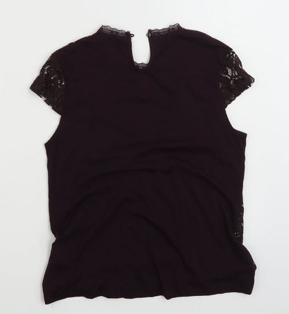 Womens UK Size 12 Dorothy Perkins Purple Basic T-Shirt
