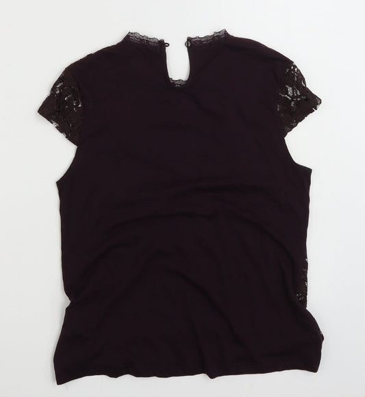 Womens UK Size 12 Dorothy Perkins Purple Basic T-Shirt