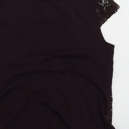Womens UK Size 12 Dorothy Perkins Purple Basic T-Shirt