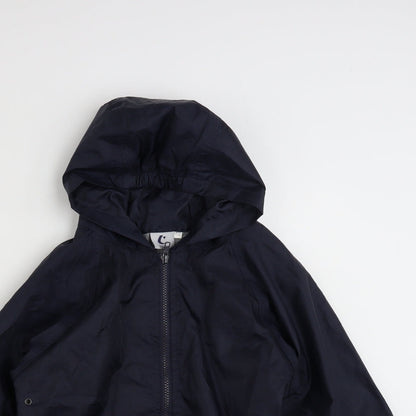 Close-up detail of TruTex boys’ blue rain coat jacket, size L, zip