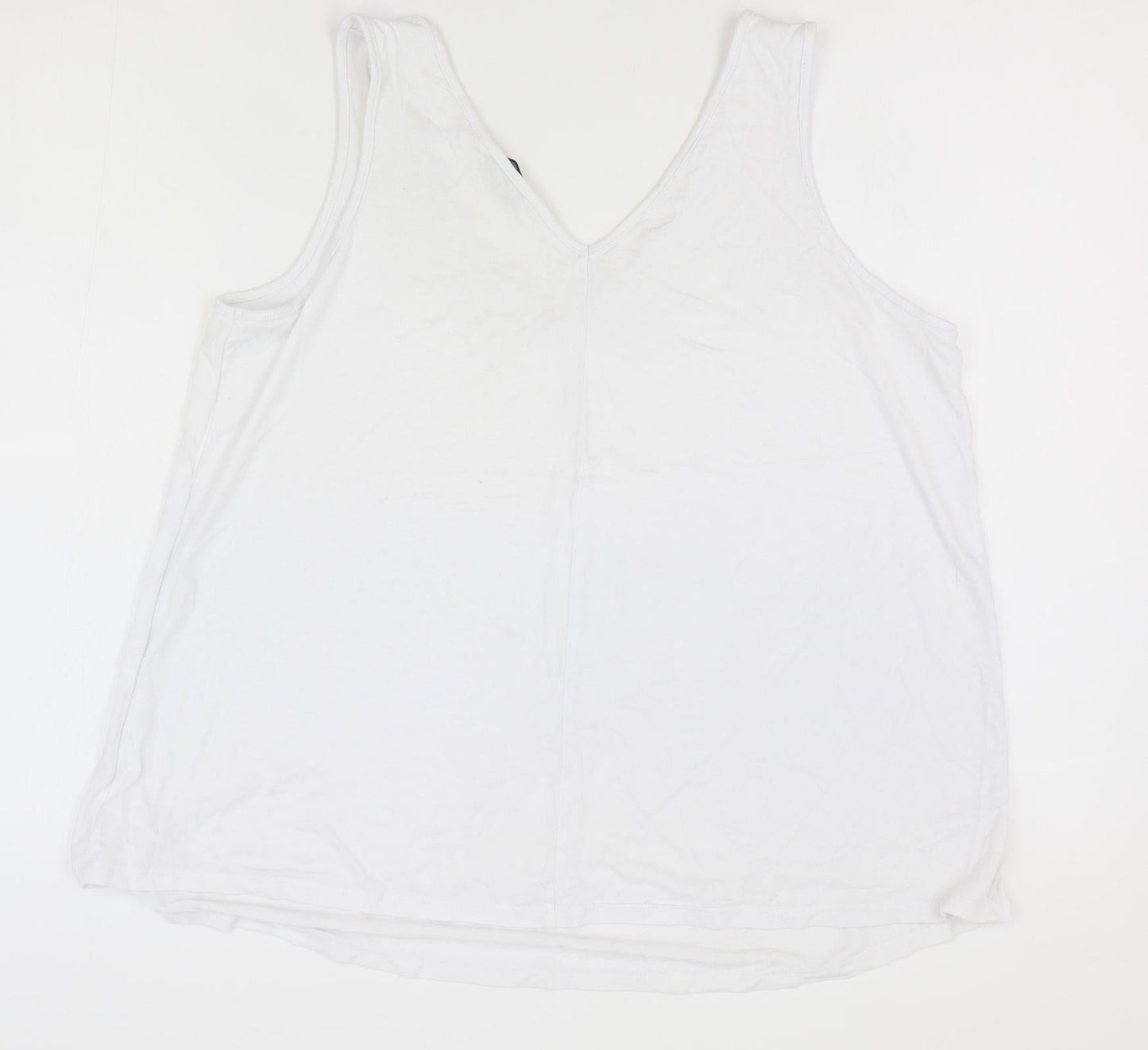 George Womens White  Viscose Basic Tank Size 14 V-Neck