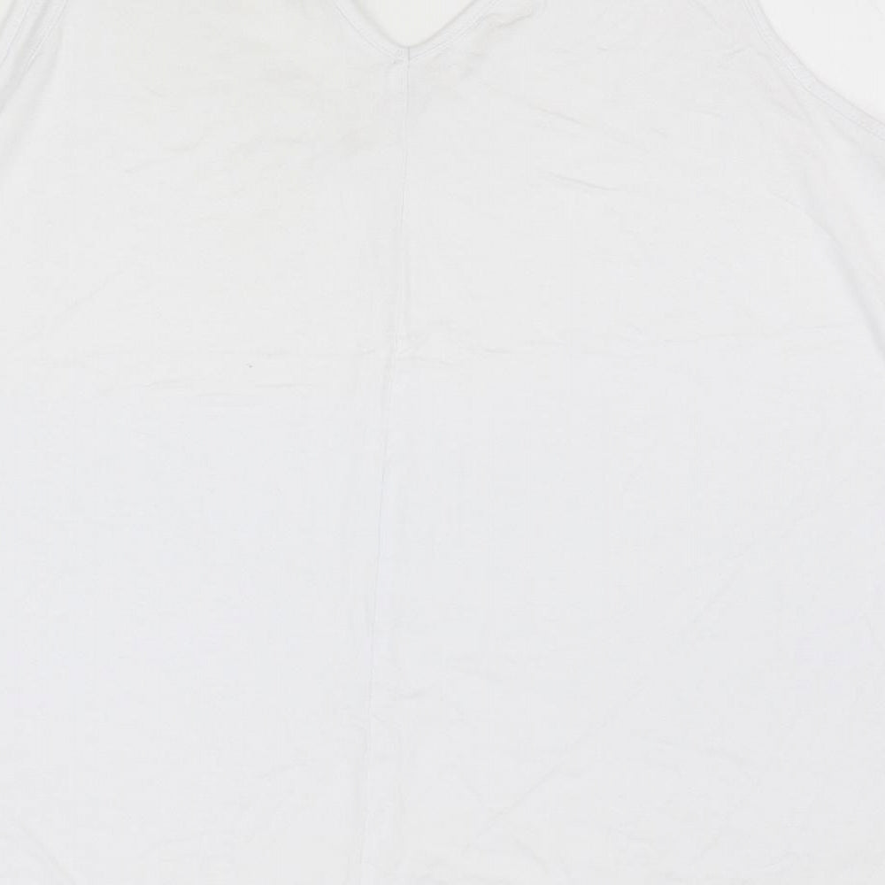 George Womens White  Viscose Basic Tank Size 14 V-Neck