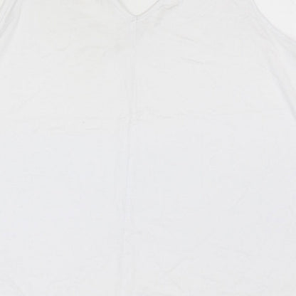 George Womens White  Viscose Basic Tank Size 14 V-Neck