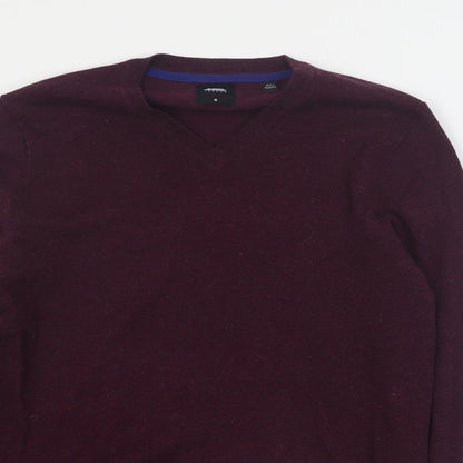 Burton Mens Purple V-Neck  Cotton Pullover Jumper Size M